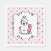 Serviette En Papier Fille Ballet Princesse Vieux anglais Sheepdog Grey (Devant)