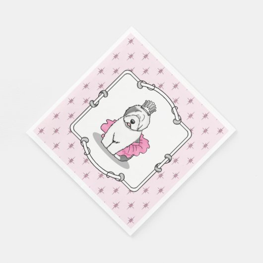 Serviette En Papier Fille Ballet Princesse Vieux anglais Sheepdog Grey (Coin)