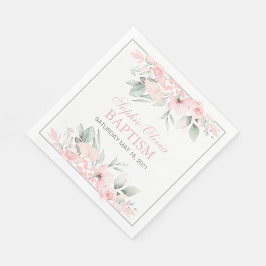 Serviette En Papier Fille Baptême Personnalisé Parti Napkin (Coin)