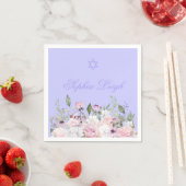 Serviette En Papier Fille baptisant Floral Violet Juif (En situation)