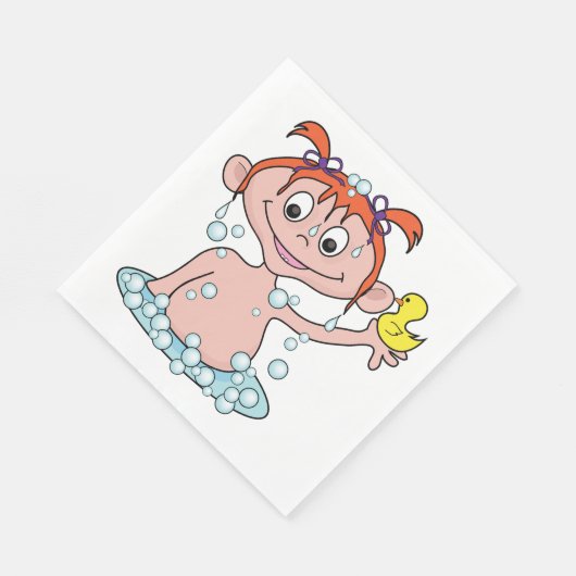Serviette En Papier Fille Bath Time Amusant avec canard en caoutchouc  (Coin)