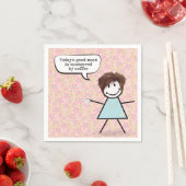 Serviette En Papier Fille Bâton Avec Tasse de Café (En situation)
