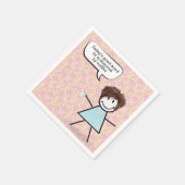Serviette En Papier Fille Bâton Avec Tasse de Café (Coin)