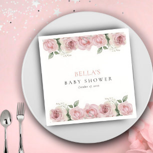 Serviette En Papier Fille bébé en Baby shower de fleurs serviettes
