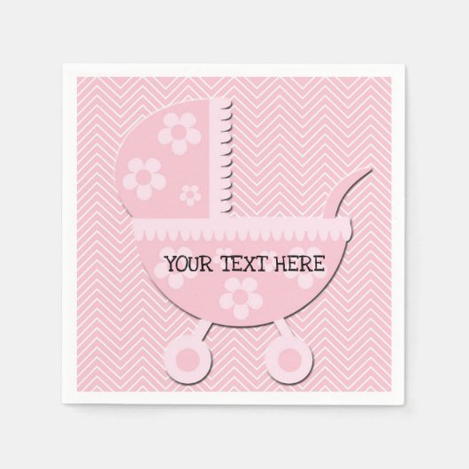 SERVIETTE EN PAPIER FILLE BÉBÉ - NAPKINS BABY SHOWERS (Devant)