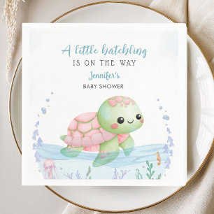 Serviette en papier Fille Bébé Tortue de Mer Éclos