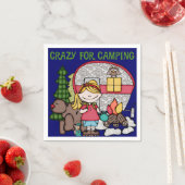 Serviette En Papier Fille blonde folle pour camper (En situation)