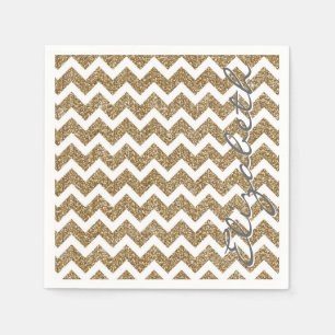 Serviette En Papier Fille brillant Gold Faux effets de parties scintil