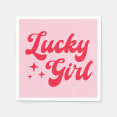 Serviette En Papier Fille chanceuse (Devant)