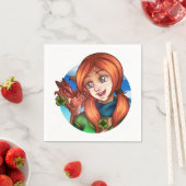 Serviette En Papier Fille chanceuse (En situation)