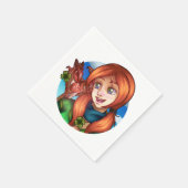 Serviette En Papier Fille chanceuse (Coin)