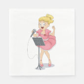 Serviette En Papier Fille chante (Devant)