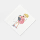 Serviette En Papier Fille chante (Coin)