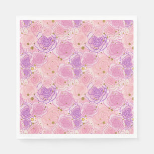 Serviette En Papier Fille Chic Parties scintillant Roses