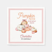 Serviette En Papier Fille Citrouille Patch Bows fête d'anniversaire (Devant)