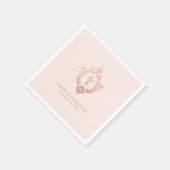 Serviette En Papier Fille Confirmation Blush Rose Gold Cross Crest (Coin)
