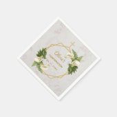 Serviette En Papier Fille confirmation marbre or lis calla floral (Coin)