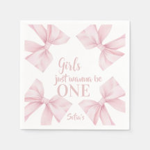 Fille Coquette Ruban Rose 1er Anniversaire