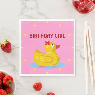 Serviette En Papier Fille d'anniversaire en caoutchouc