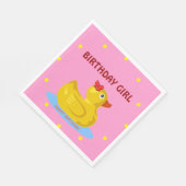 Serviette En Papier Fille d'anniversaire en caoutchouc (Coin)