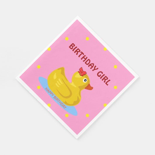 Serviette En Papier Fille d'anniversaire en caoutchouc (Coin)