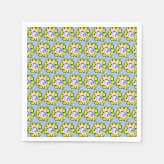 Serviette En Papier Fille dans un Bonnet victorien (Devant)