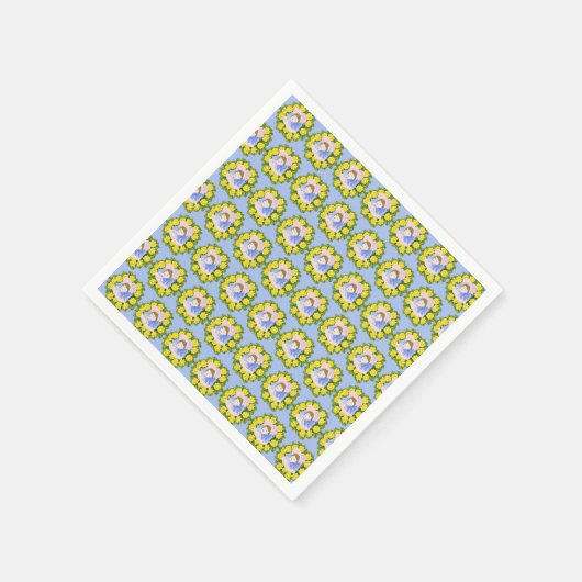 Serviette En Papier Fille dans un Bonnet victorien (Coin)