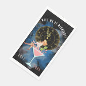 Serviette En Papier Fille dans un verre Martini Nouvel An (Coin)