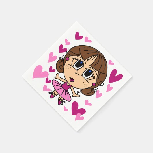 Serviette En Papier Fille de ballerine (Coin)