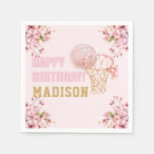 Serviette En Papier Fille de basket-ball Anniversaire personnalisé (Devant)