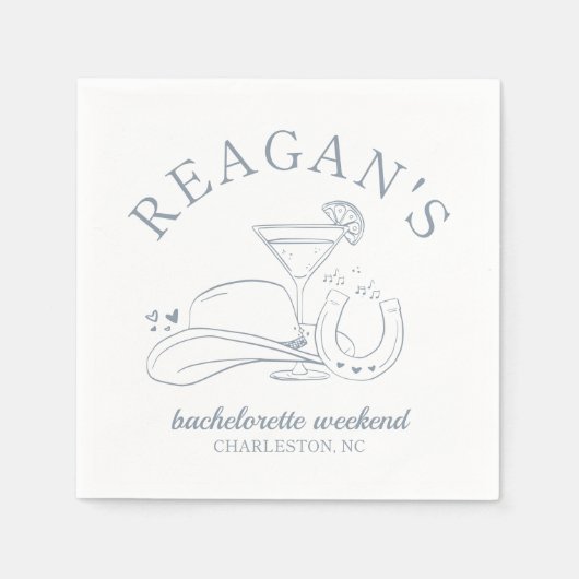 Serviette En Papier Fille de cow-boy occidental mignonne dessinée à la (Devant)