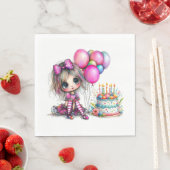 Serviette En Papier Fille de fête (En situation)