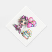 Serviette En Papier Fille de fête (Coin)