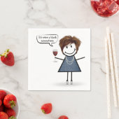 Serviette En Papier Fille de fête avec vin rouge (En situation)