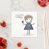 Serviette En Papier Fille de fête avec vin rouge (En situation)