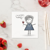 Serviette En Papier Fille de fête avec vin rouge (En situation)