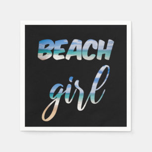 Serviette En Papier Fille de la plage