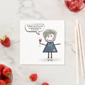 Serviette En Papier Fille de la Stick Party en baskets avec du vin (En situation)