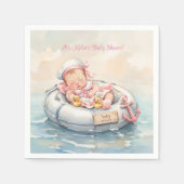 Serviette En Papier Fille de marin bébé rose (Devant)