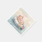Serviette En Papier Fille de marin bébé rose (Coin)