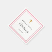 Serviette En Papier fille de nom blanc rose pâle (Coin)