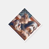 Serviette En Papier Fille De Prière Avec Collie Enclavé (Coin)