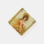 Serviette En Papier Fille de récolte vintage (Coin)