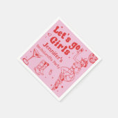 Serviette En Papier Fille de Rodéo Disco Rose Fête de Bachelorette (Coin)