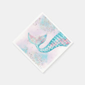 Serviette En Papier Fille de sirène d'aquarelle fête d'anniversaire (Coin)