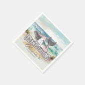 Serviette En Papier Fille de sirène rose (Coin)