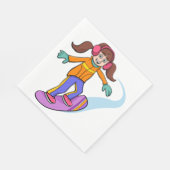 Serviette En Papier Fille de snowboard (Coin)