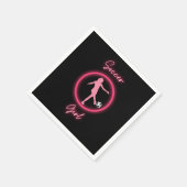 Serviette En Papier Fille de soccer rose brillant (Coin)