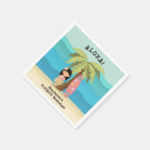 Serviette En Papier Fille de surfer hawaïenne (Coin)