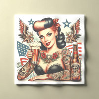 Fille de tatouage de la vieille école